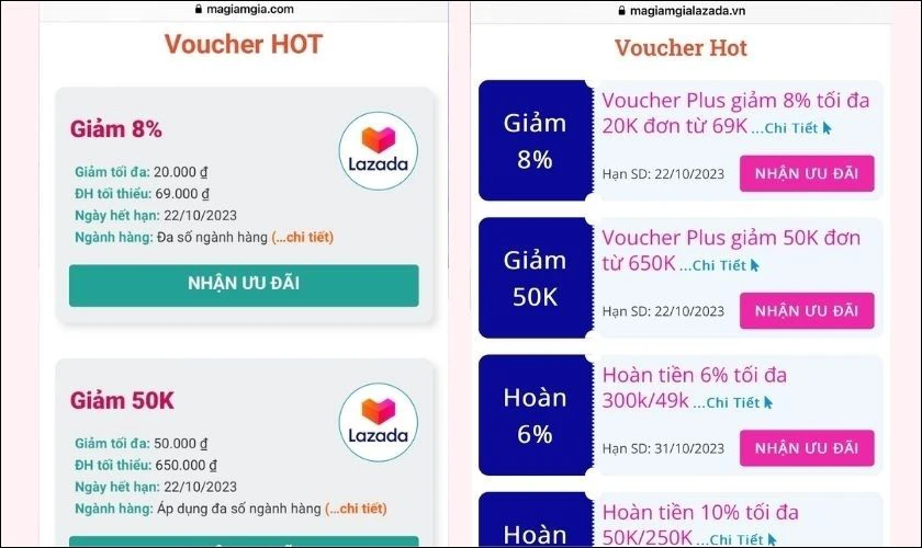 C&aacute;ch săn m&atilde; giảm gi&aacute; Lazada tr&ecirc;n web, blog kh&aacute;c